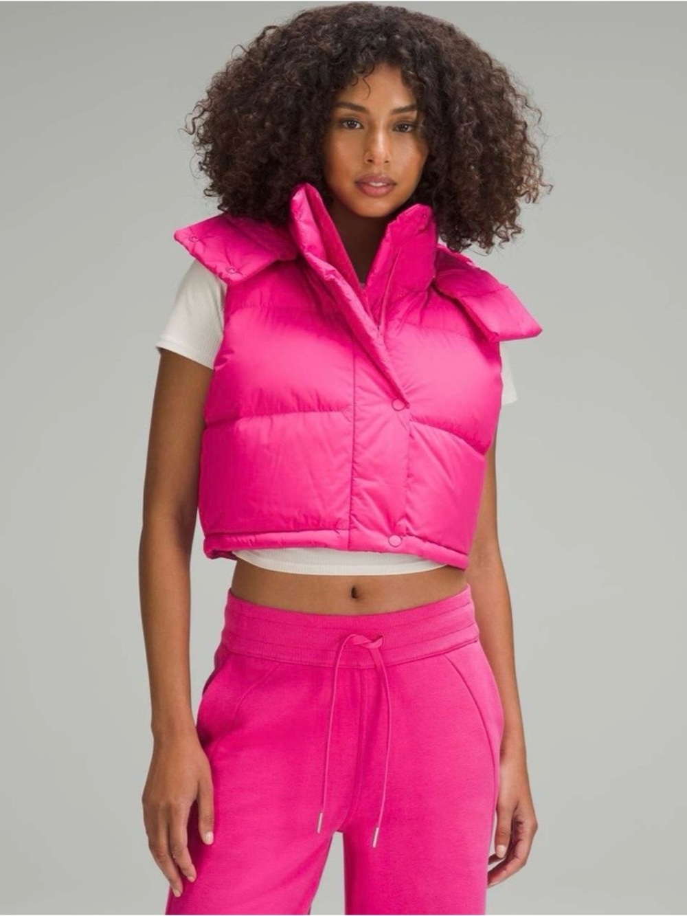 LULULEMON | Wunder Puff Super Cropped Puffer Vest crop hot pink